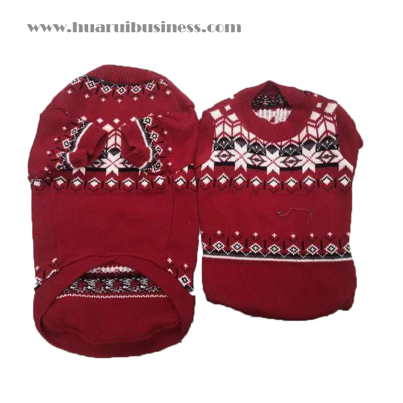 вязаный собачий свитер, рождественский свитер, домашнее животное зимнее трикотаж теплое платье, акрилизованное домашнее платье